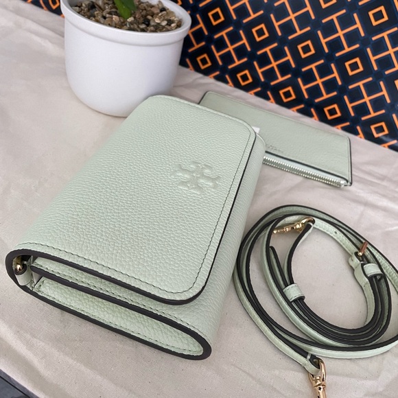 Tory Burch Handbags - New✨authentic tory burch thea flat tory burch croasbody  (mint green color)
